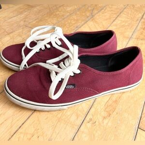 Vans Women's Burgundy Canvas Sneakers Shoes Size 9